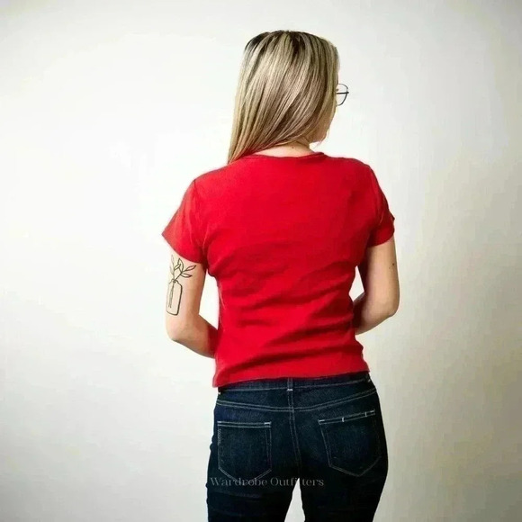 Vintage 90s Tommy Hilfiger Cropped Baby Tee - L - Picture 3 of 5